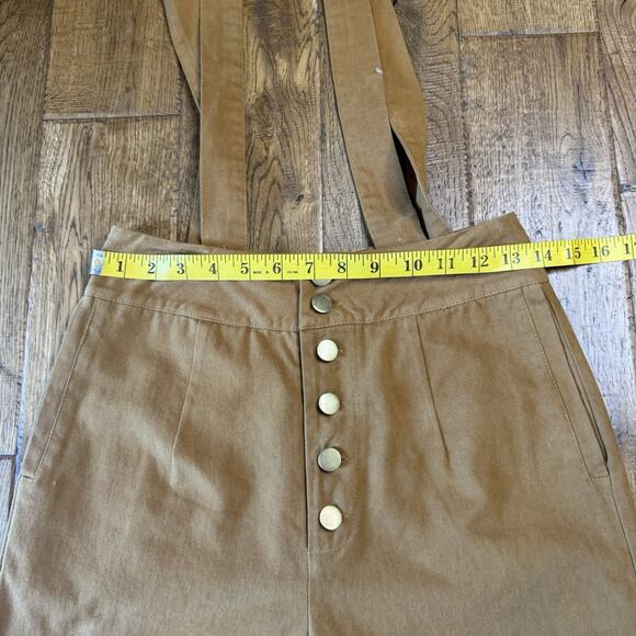 NWT Paper Crane Button Fly Wide Leg Camel Removable Suspender Strap Pants Sz XS - Picture 3 of 8